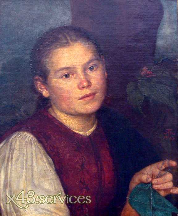 Hans Thoma - Bildnis der Schwester Agathe